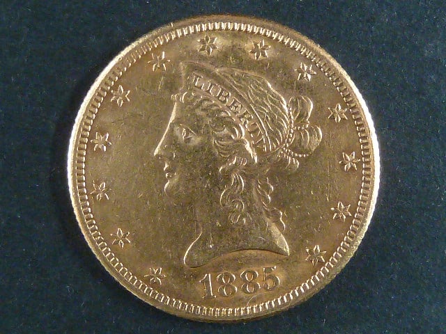 10 Dolar 1885, 16.718 g, Au 900/1000