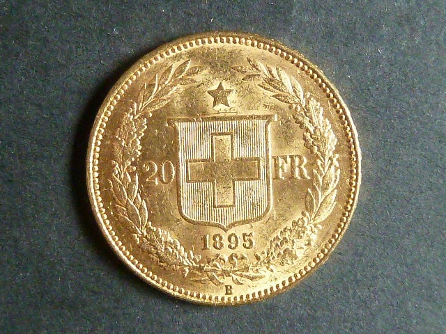 Švýcarsko - 20 Frank 1886, 6,451g, Au 0.900