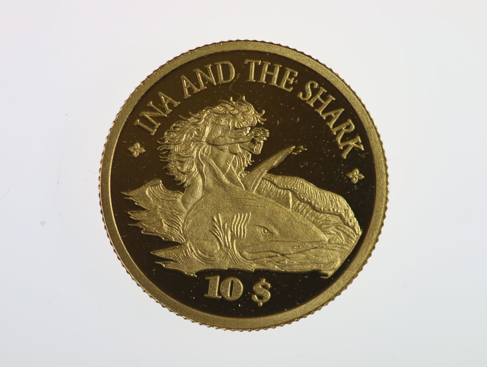 10 Dolar 2008, Ina se žralokem, Au 0.999, 1 g.