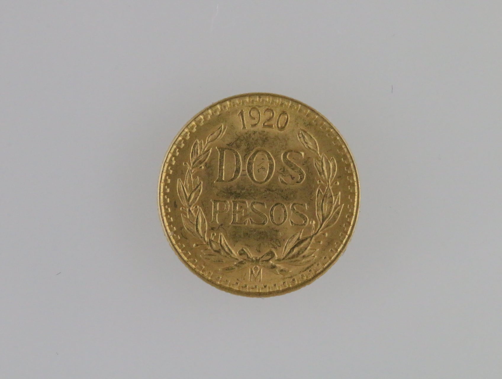 2 Pesos 1920, Au 900, 1.66 . KM 461