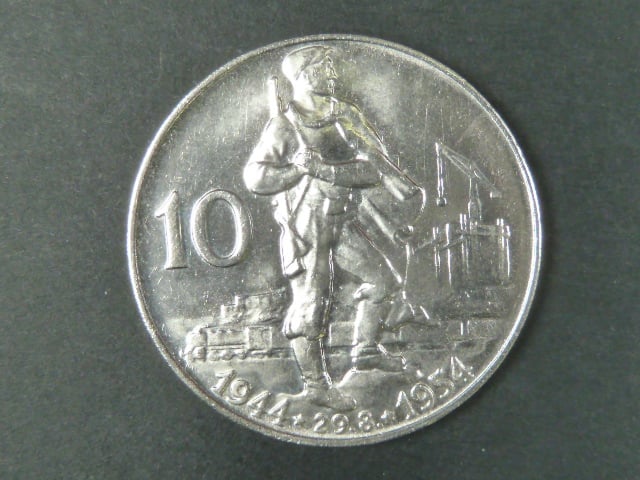 10 Kčs 1954 10.výročí SNP