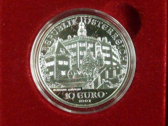10 Euro 2002 Schloss Ambras, Ag 0.925, 16g, etue, certifikát