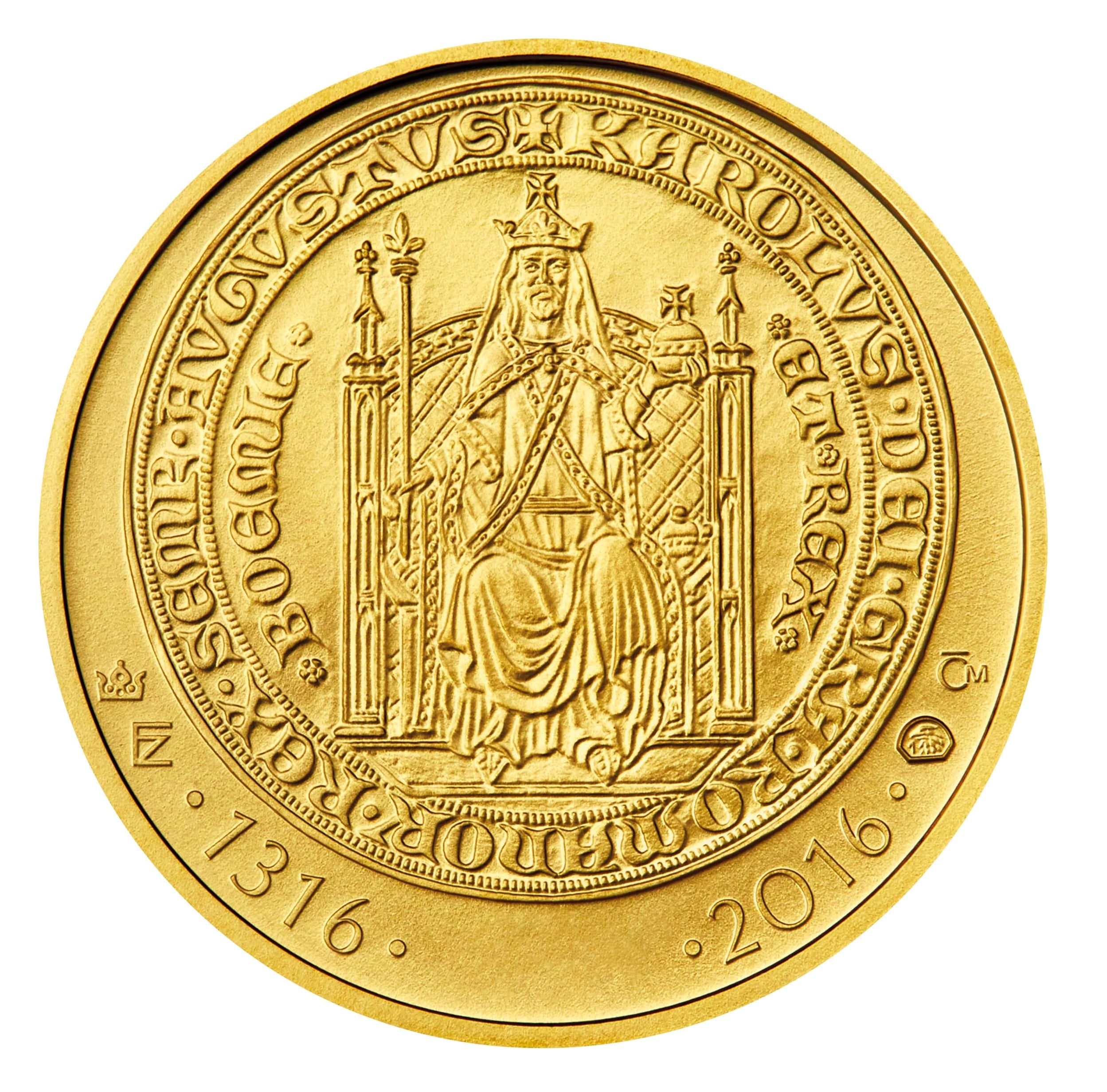 2 DUKÁT Karel IV., číslovaný č.109, Au 986, 3,49 g,průměr 19,75 mm, náklad 250 ks, etue, certifikát