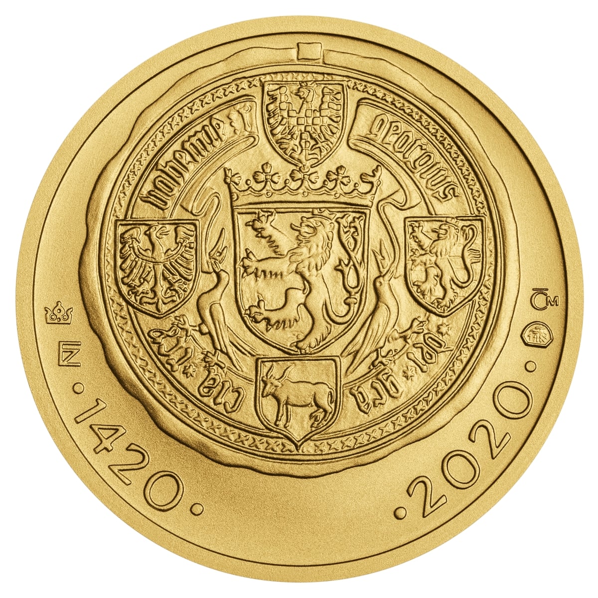2 DUKÁT Jiří z Poděbrad, číslovaný č.97, Au 986, 3,49 g,průměr 19,75 mm, náklad 250 ks, etue, certifikát