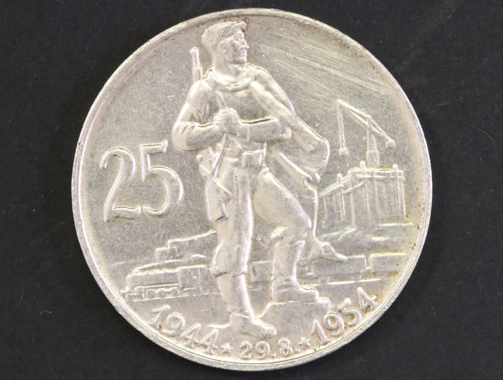 25Kčs 1954, 10. výročí SNP