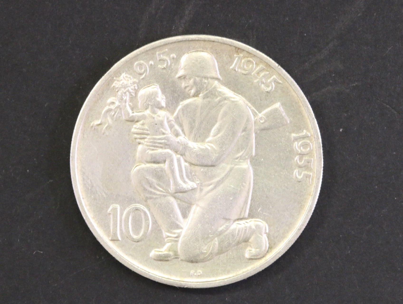 10 Kčs 1955, 10. výročí osvobození Československa