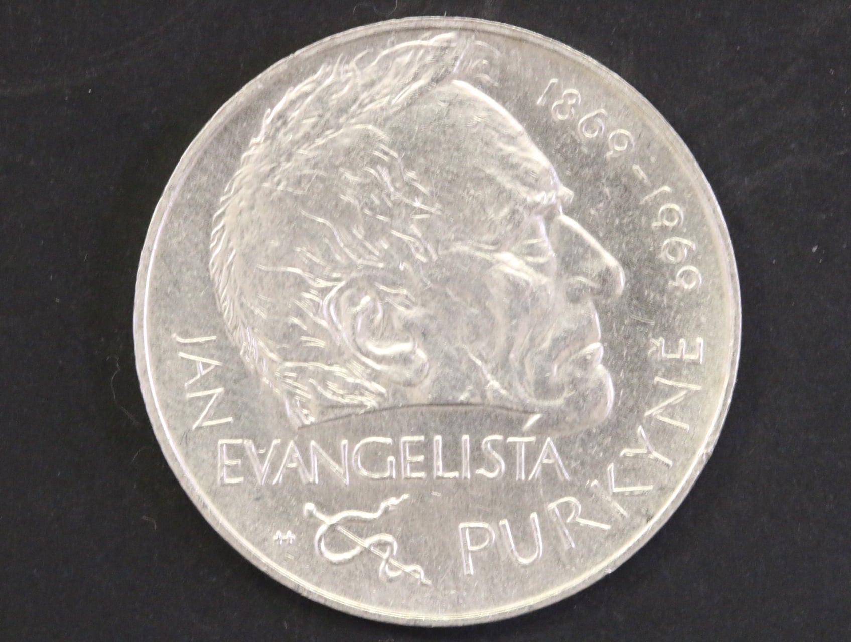 25Kčs 1969, 100. výročí úmrtí J.E. Purkyně