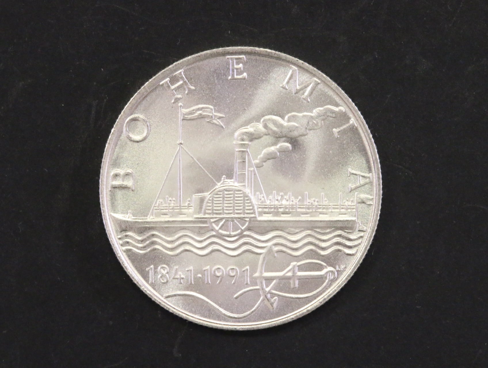 50Kčs 1991, 150. výročí zahájení plavby prvního českého parníku Bohemia