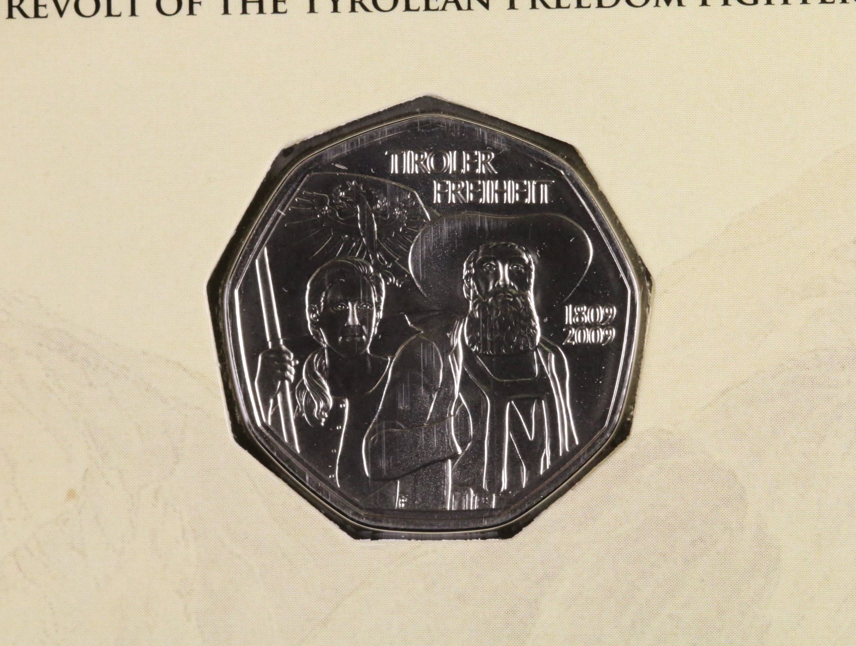 5 Euro 2009 Tiroler Freiheit, Ag 0.800, 10g_