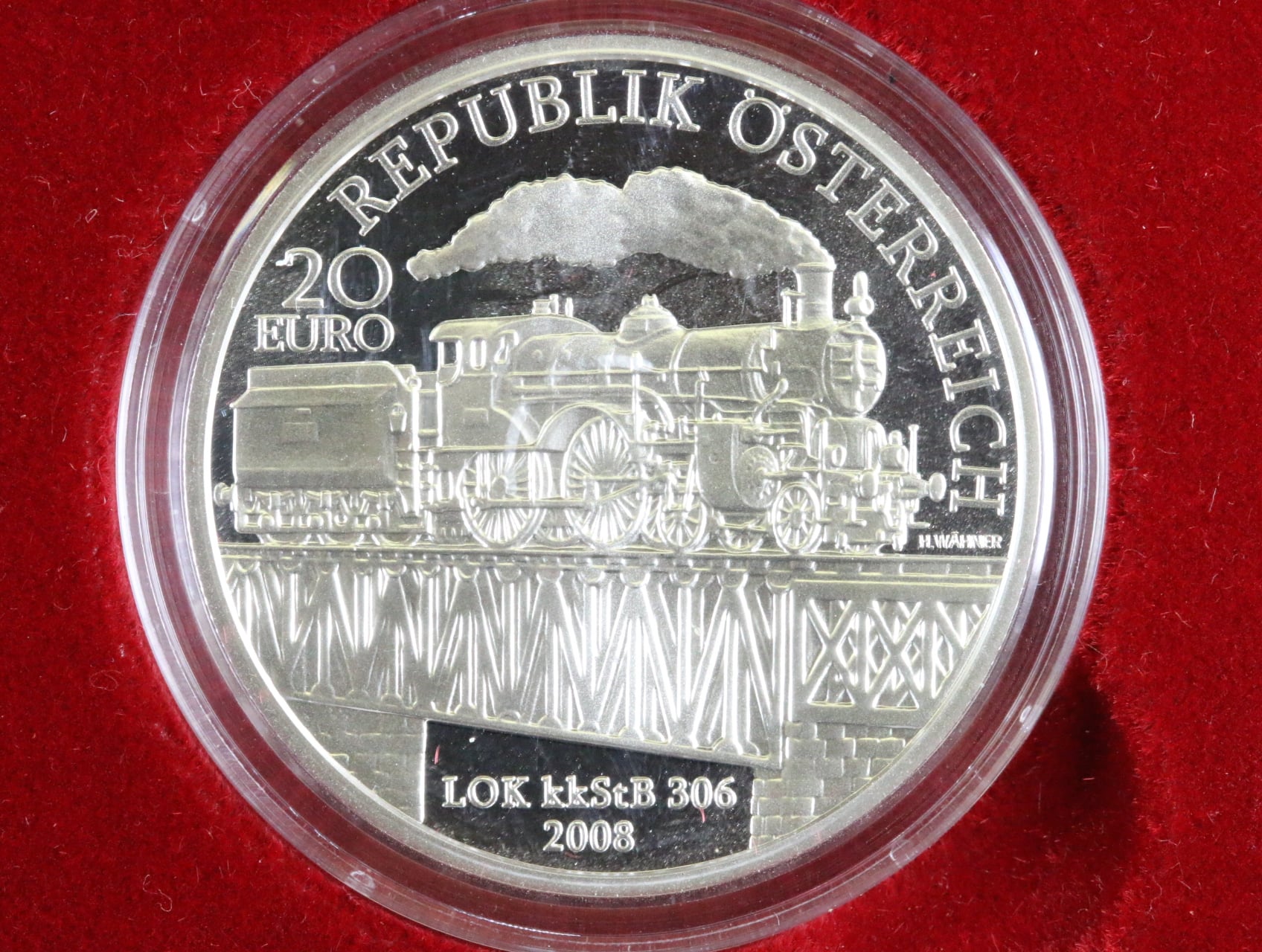 20 Euro 2008, Kaiserin Elisabeth westbahn, Ag 0.900, 20g_