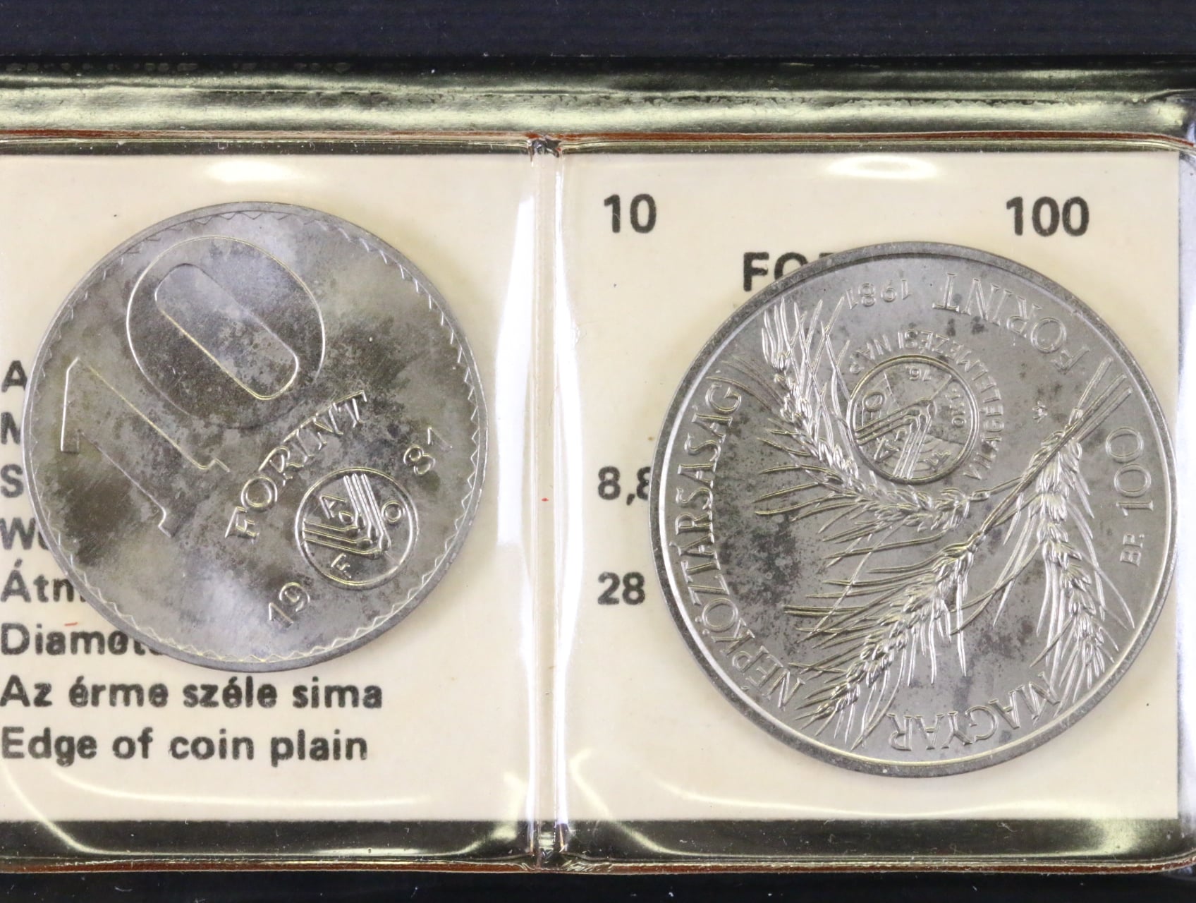 Sada 10 a 100 Forint 1981_