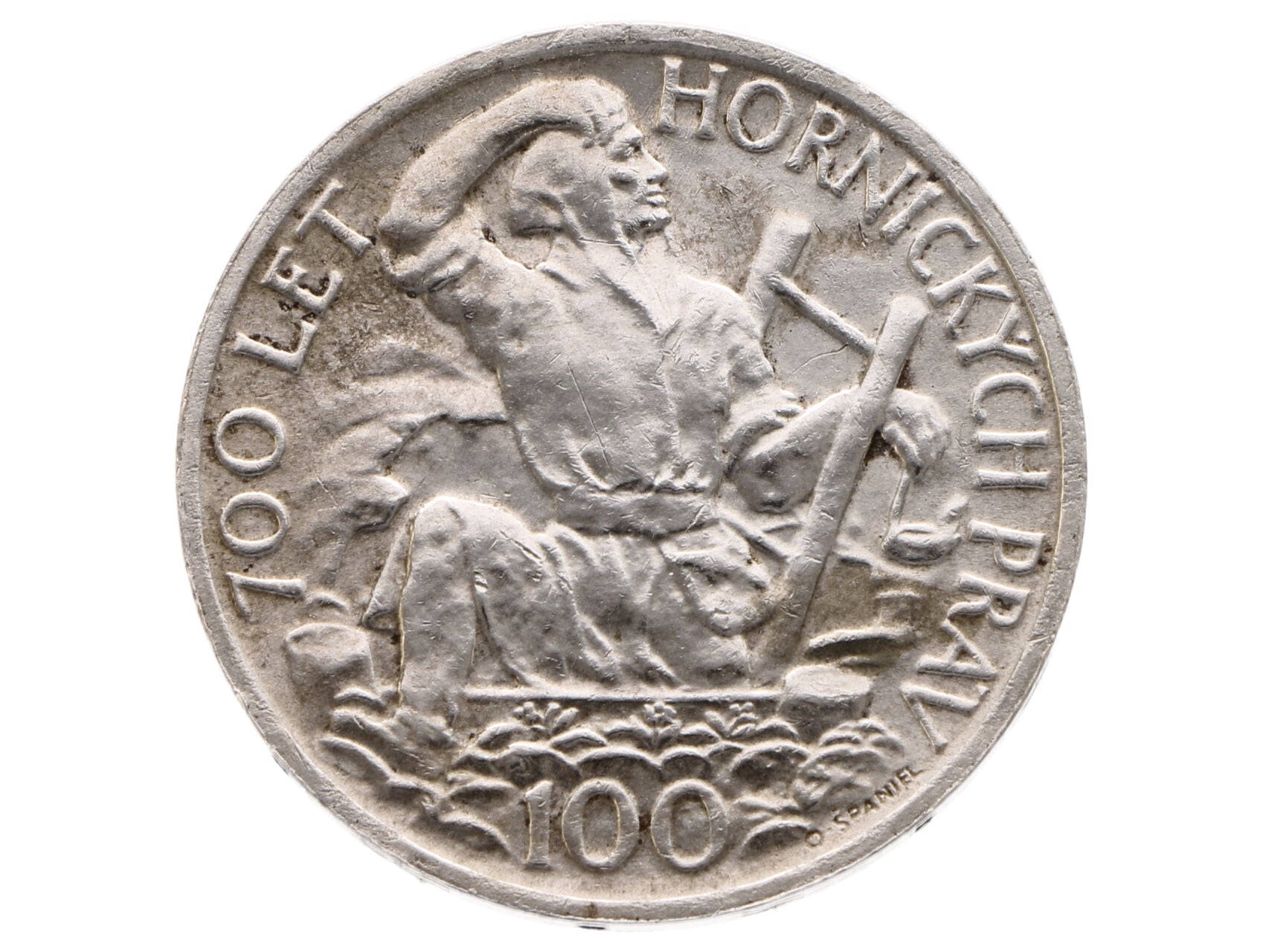 100 Kčs 1949, 700.výročí jihlavského horního práva