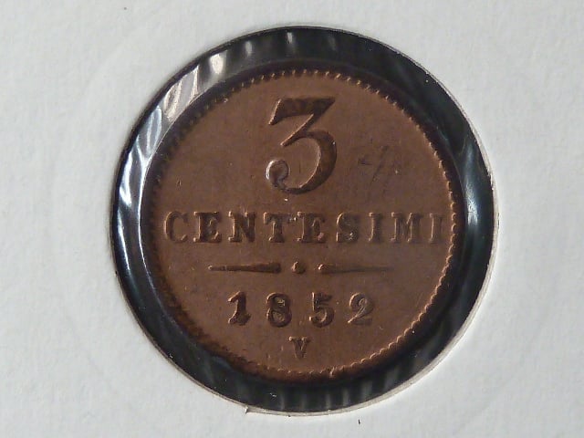 Lombardsko Benátsko - 3 Centisimi 1852 V