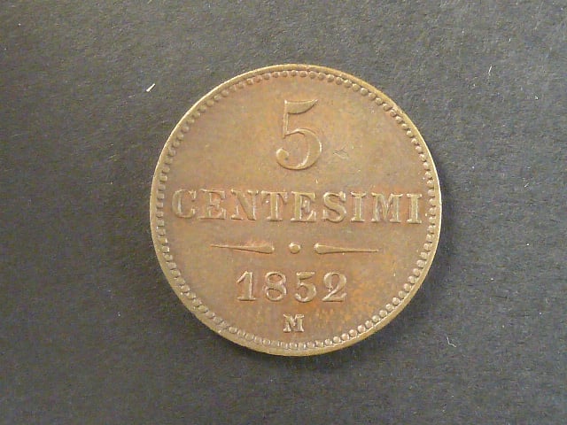 Lombardsko Benátsko - 5 Centisimi 1852 M