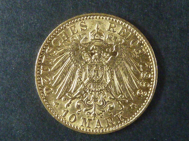 Hamburk 10 Mark 1893 J