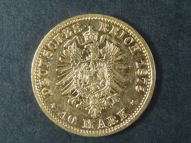 Hamburk 10 Mark 1875 J