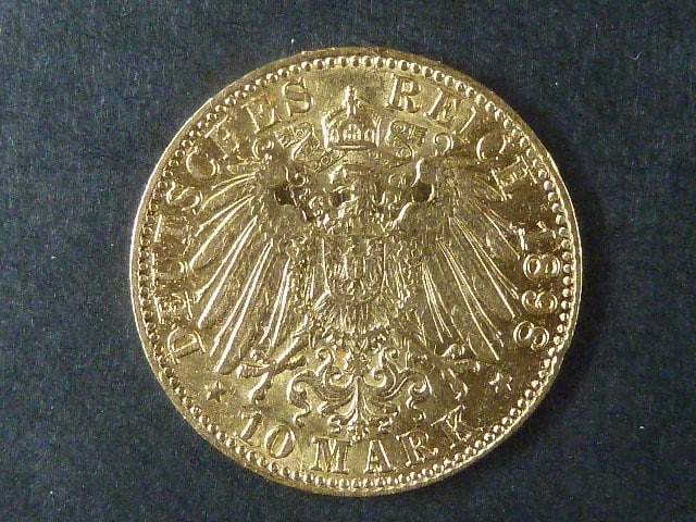 Hamburk 10 Mark 1898 J