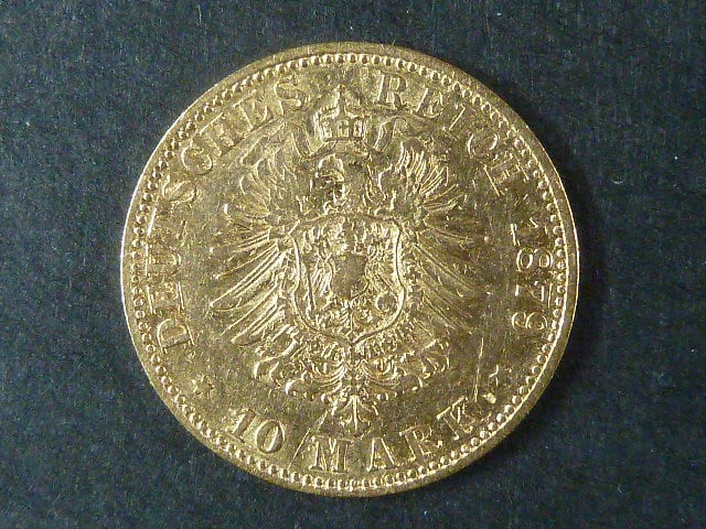 Hamburk 10 Mark 1879 J