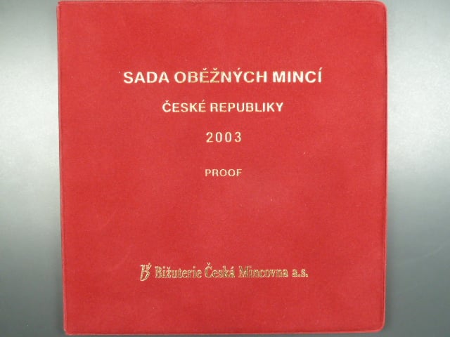 sada 2003 PROOF, náklad 3000 ks, semišový obal