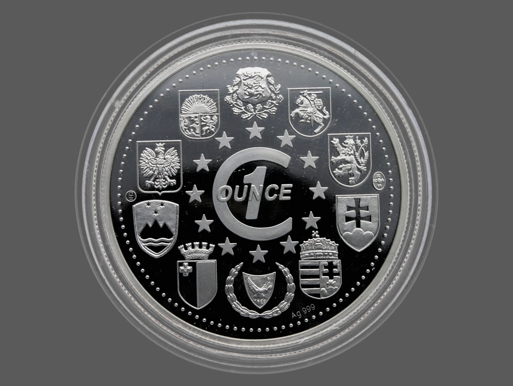 1 Unce Ag medaile, Vstup do EU_