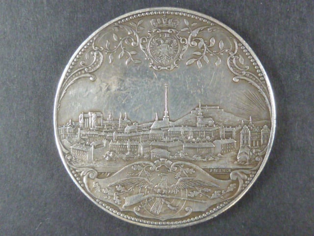 Ag  medaile 1892 IV.rakouské spolkové střelecké závody v Brně