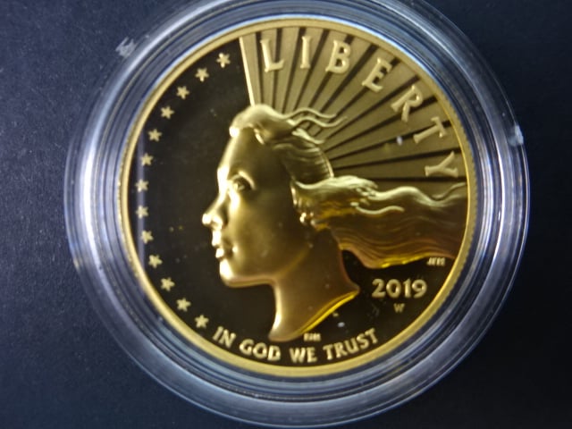 100 Dolar 2019 vysoký reliéf, Au 999,9, 1 OZ , etue