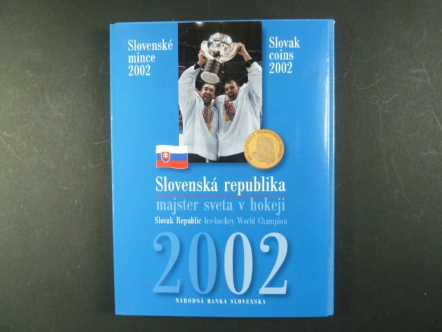 2002 ročníková sada mincí SR majster sveta v hokeji + žeton