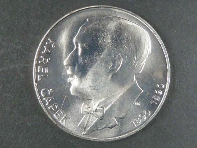 100 Kčs 1990, 100. výročí narození K.Čapka