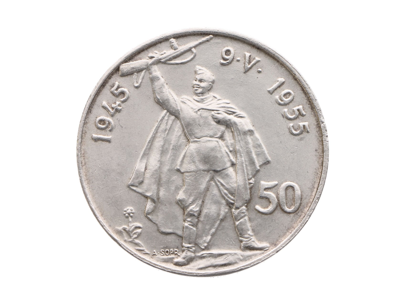 50 Kčs 1955a, 10. výročí osvobození ČSR_