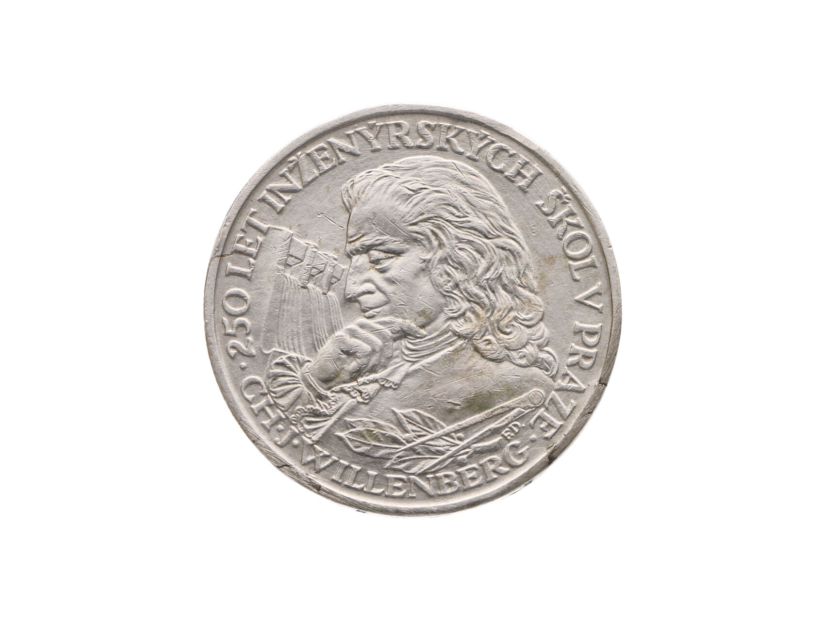 10 Kčs 1957, 250. výročí založení inženýrských škol v Praze_