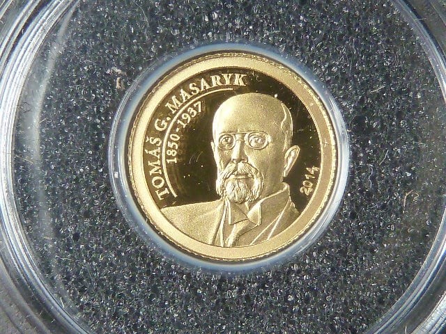 1 Dolar 2014 T.G.Masaryk, Au 999/1000, 0,5g, průměr 11 mm