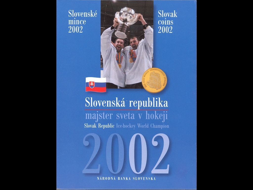 2002 oficielní sada SR majster sveta v hokeji + žeton
