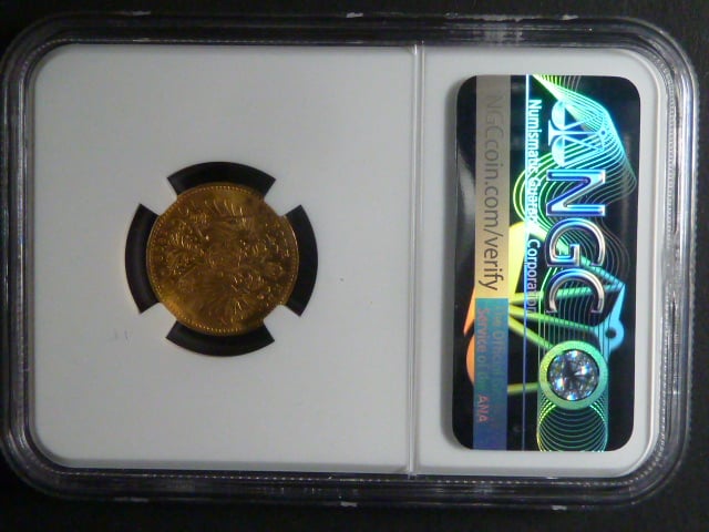 10 Koruna 1909 typ Marschall NGC MS 63