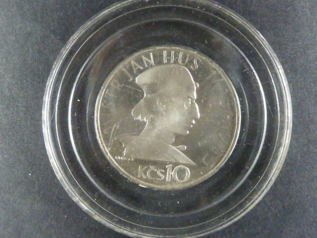 10 Kčs 1965, 550. výročí upálení Jana Husa