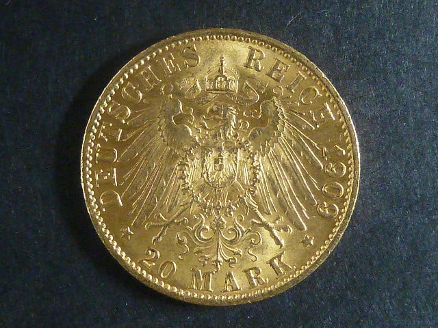 Prusko 20 Mark 1909 A