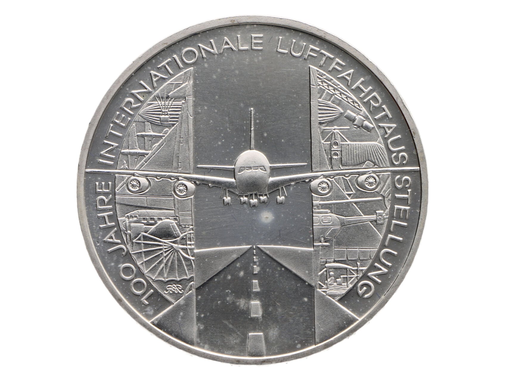 10 Euro 2009 D, 100 výročí Mezinárodní letecké výstavy, 0.925 Ag, 18g