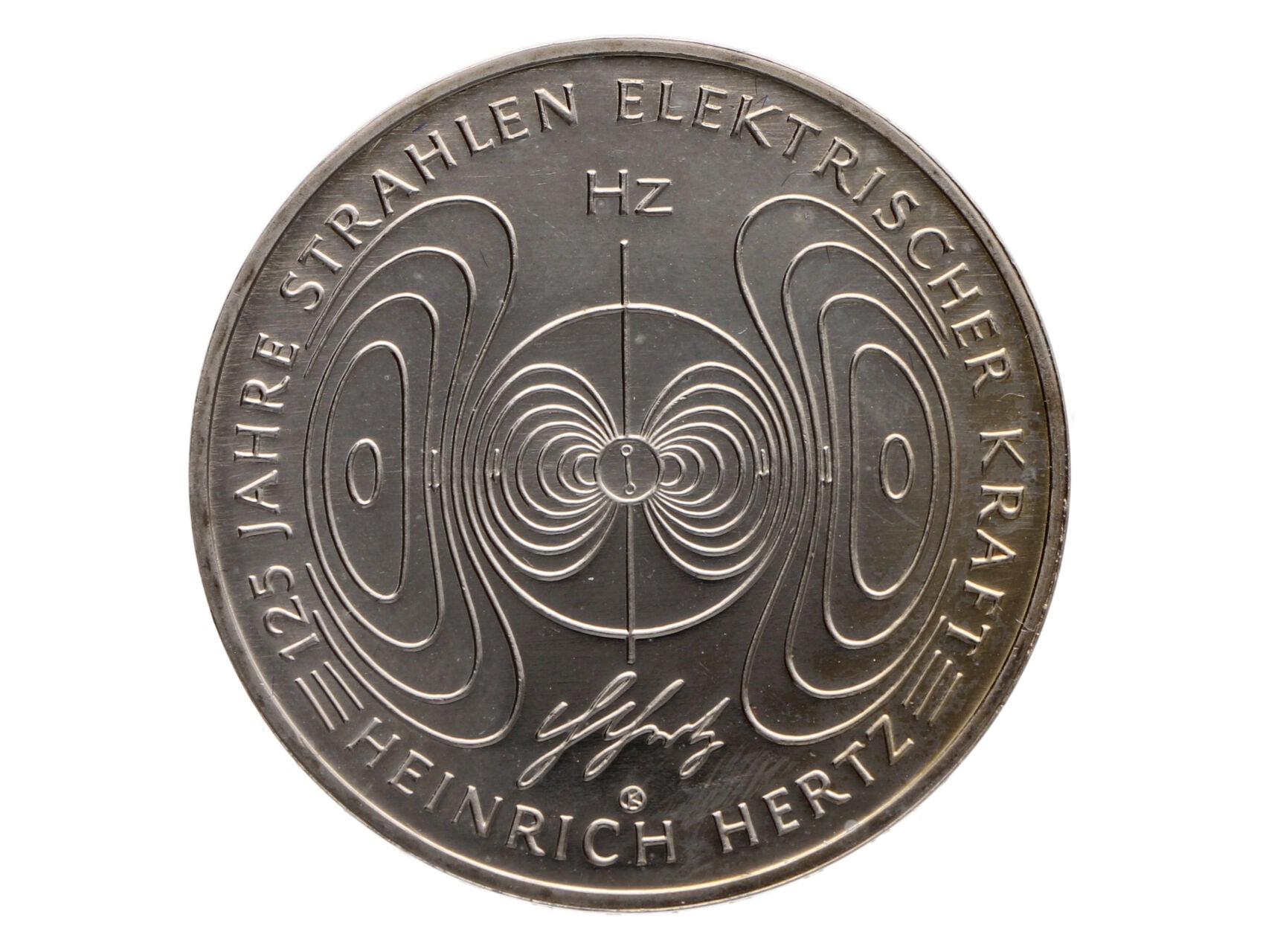 10 Euro 2013 G, 125. výročí Heinricha Hertze, 0.925 Ag, 18g