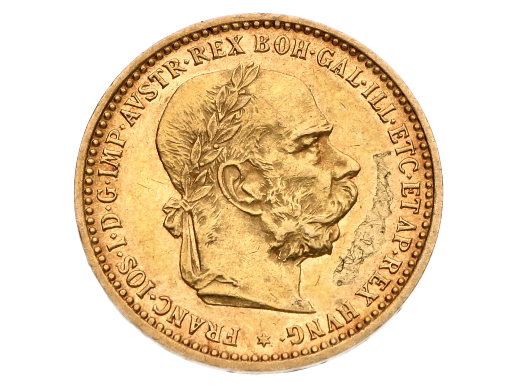 10 Koruna 1905, vada razidla_