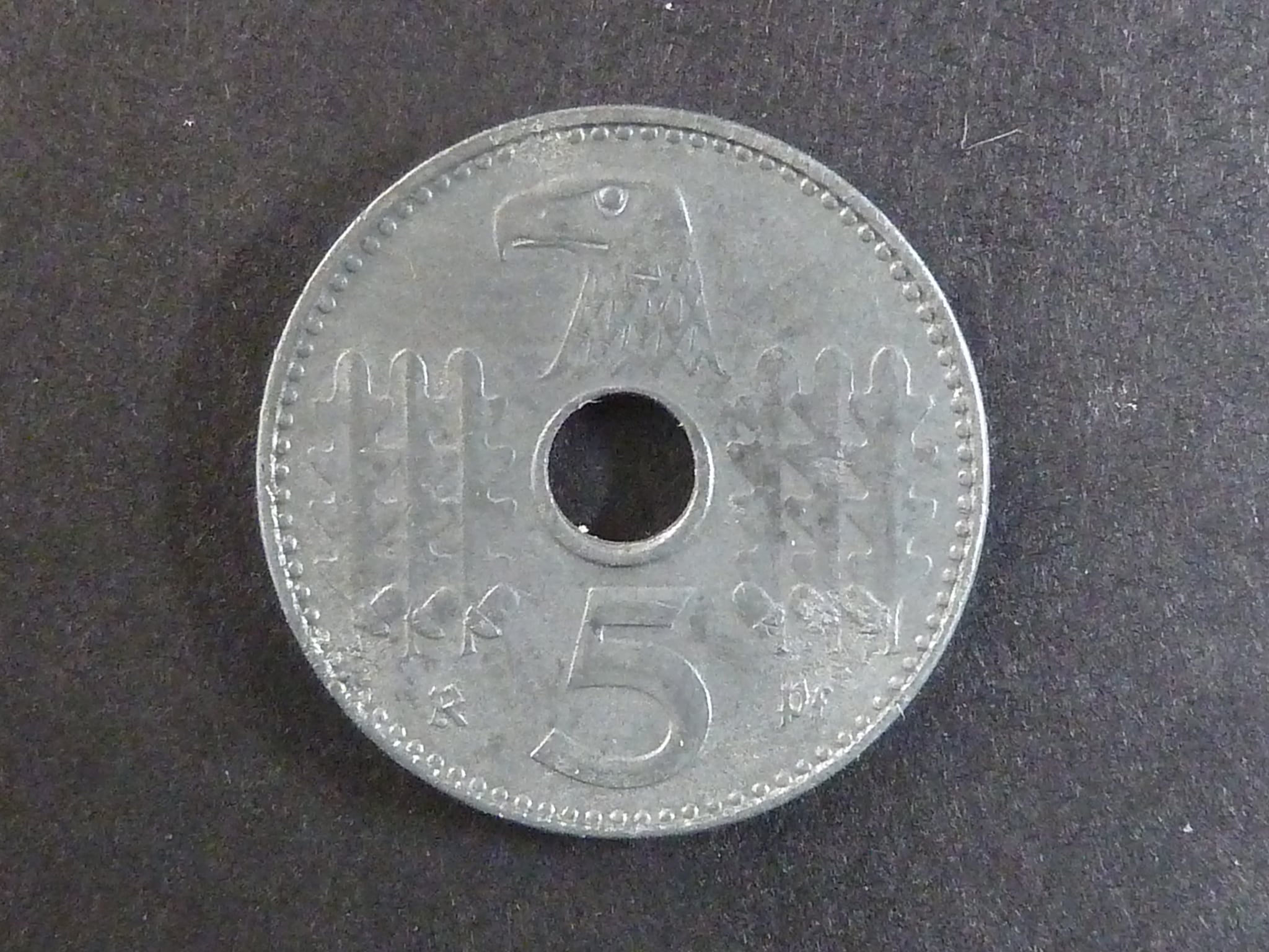 Obsazené území 1939-1945, 5 Reichspfennig 1940 A, J.618