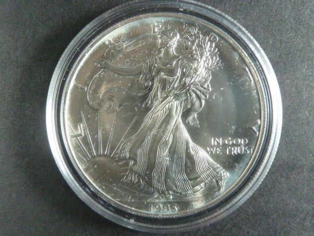 1 $ 1993 Liberty, 1 OZ Ag