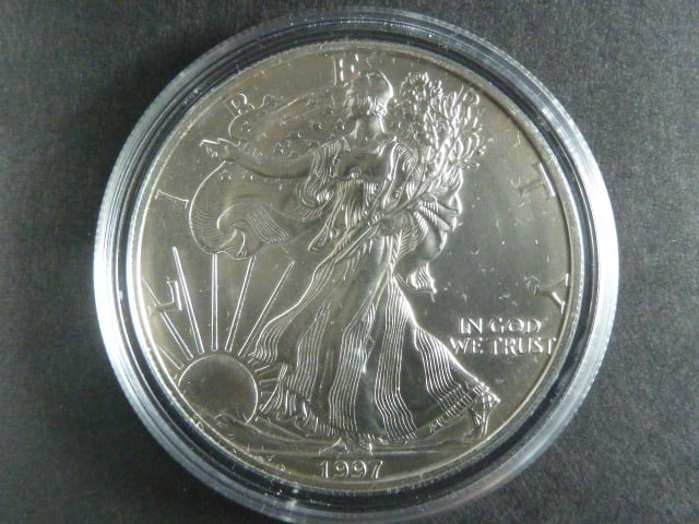 1 $ 1997 Liberty, 1 OZ Ag