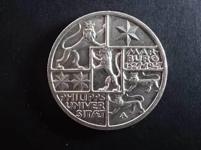 3 Reichsmark 1927 A Marburg, J.330
