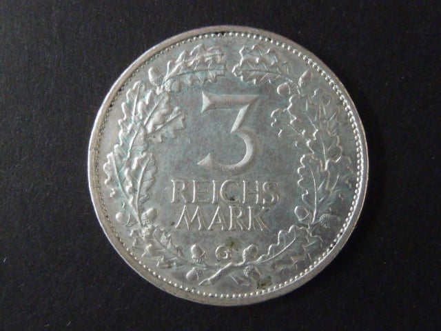 3 Reichsmark 1925 G Rheinlande, J.321