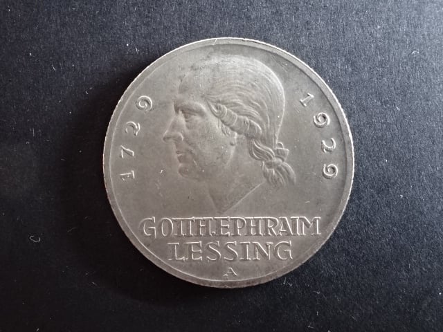 3 Reichsmark 1929 A Gotthold Ephraim Lessing, J.335