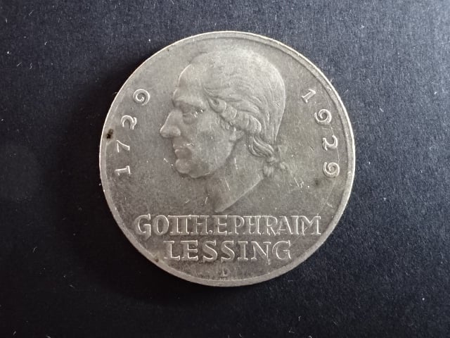 3 Reichsmark 1929 D Gotthold Ephraim Lessing, J.335