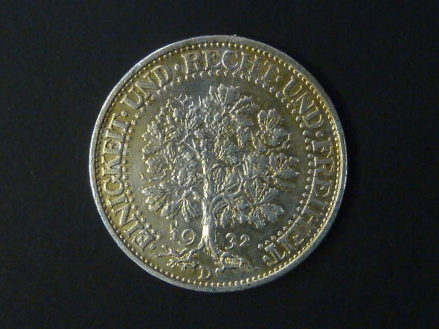 5 Reichsmark 1932 D Eichbaum, J.331