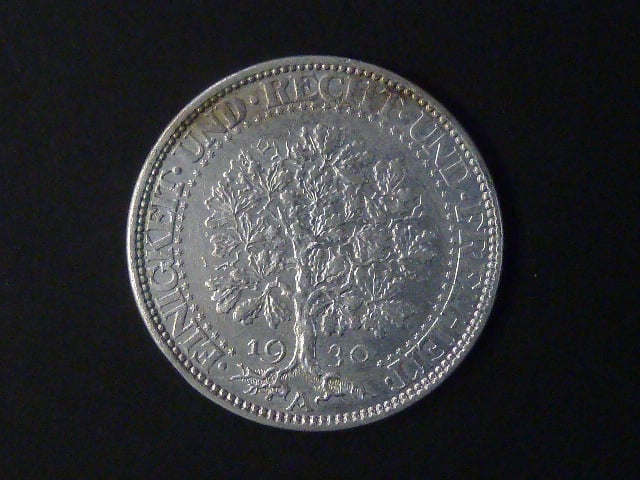 5 Reichsmark 1930 A Eichbaum, J.331