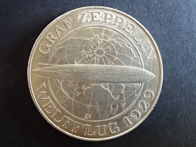 5 Reichsmark 1930 D Zeppelin, J.343
