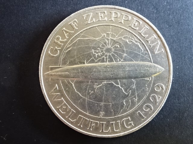 5 Reichsmark 1930 F Zeppelin, J.343