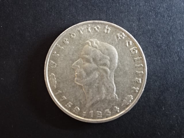 2 Reichsmark 1934 F Friedrich von Schiller, J.358